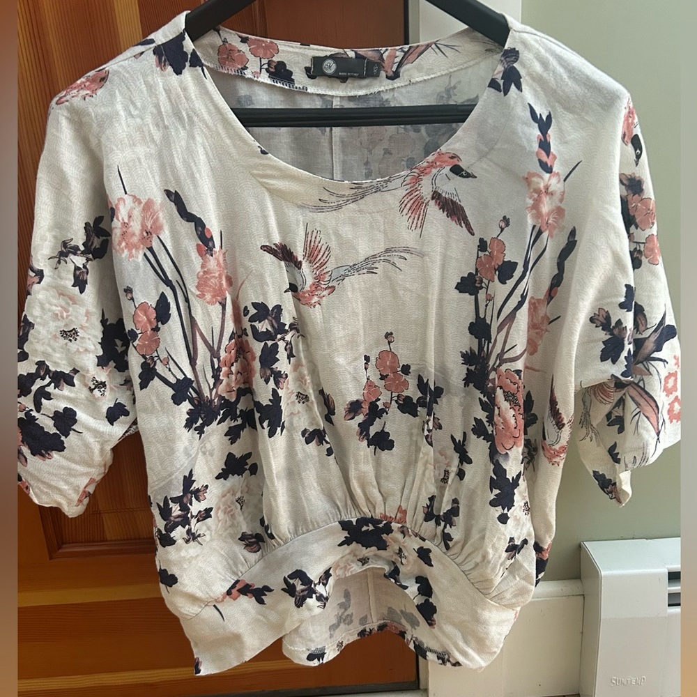 Floral Linen Women's Top